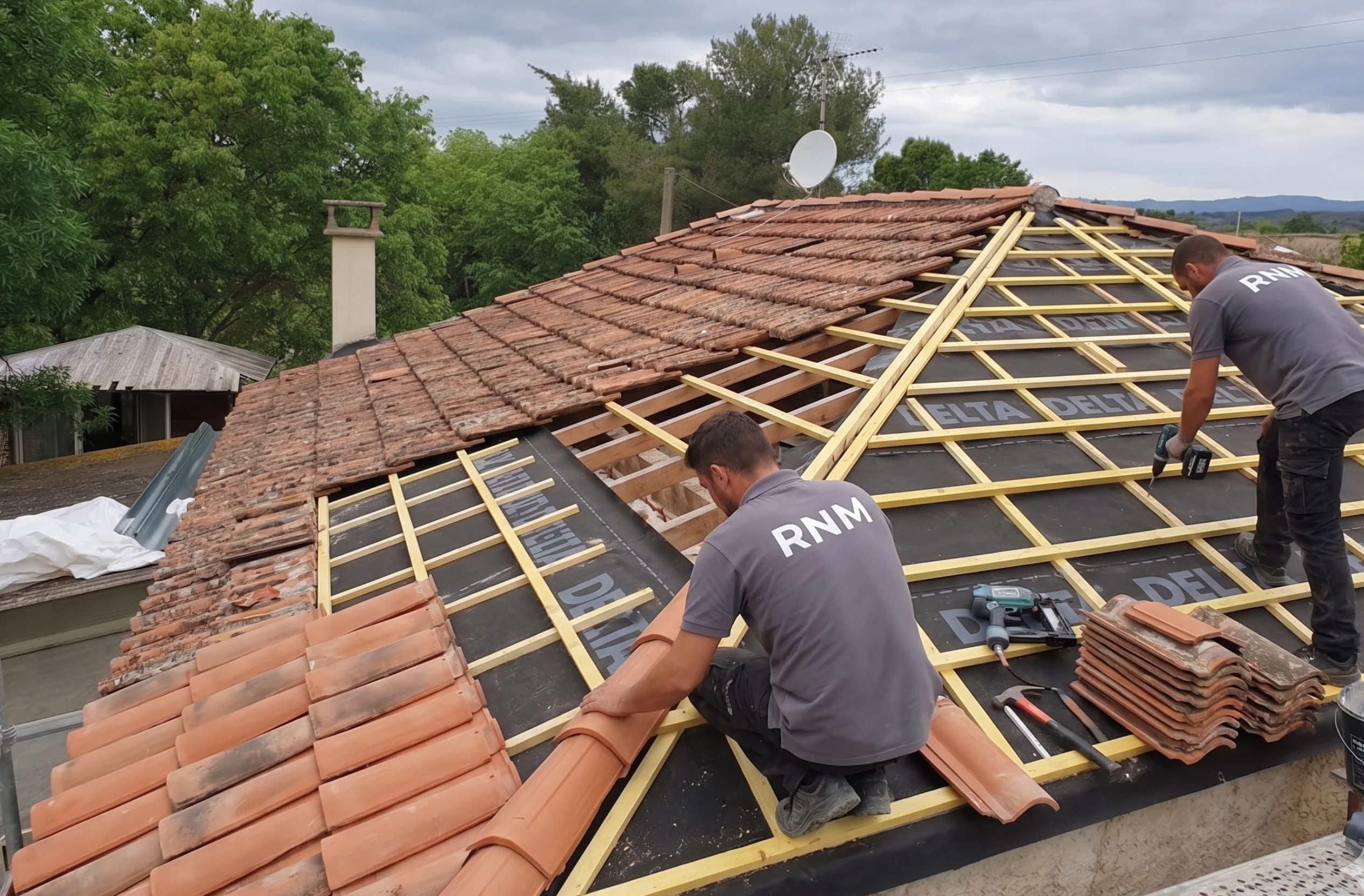 Rénovation de couverture en tuiles à Meaux